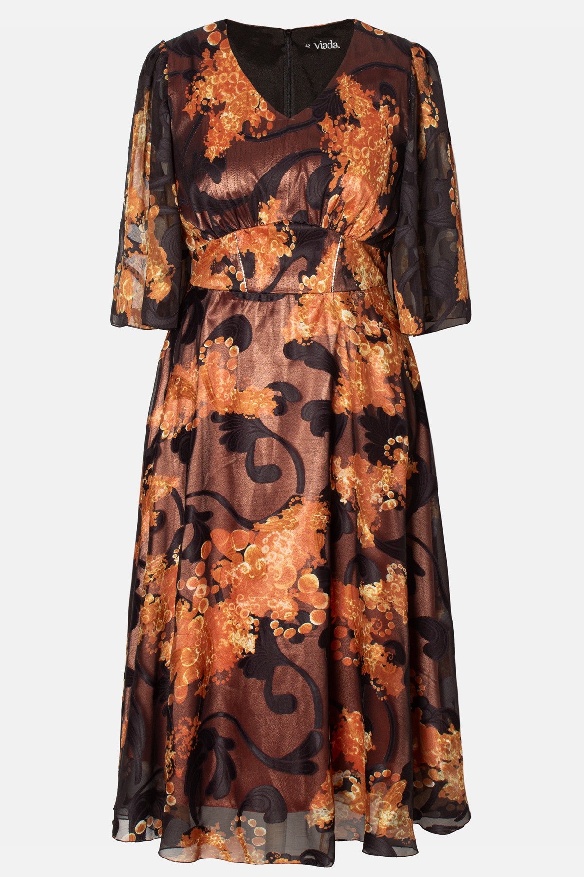 Rochie midi din voal cu imprimeu floral